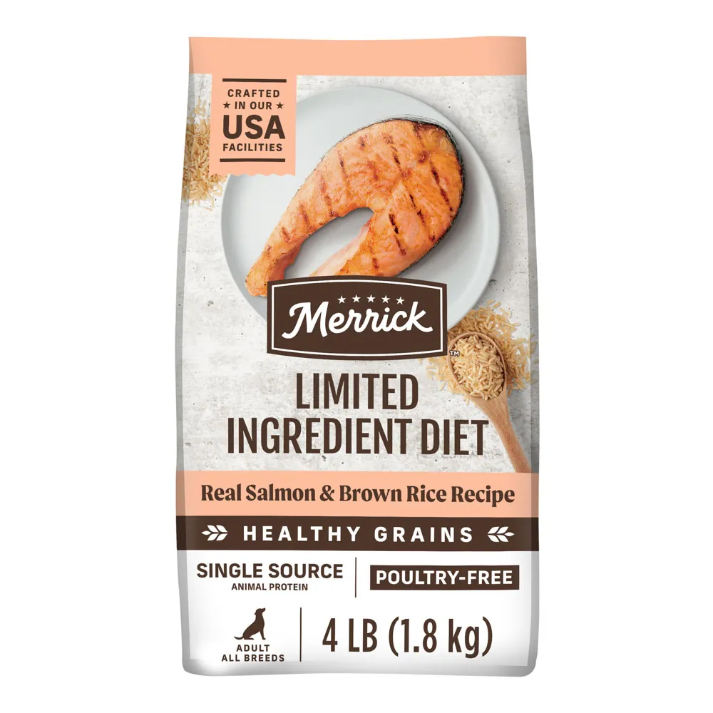 Bag of Merrick Limited Ingredient Diet Real Salmon &amp; Brown Rice Recipe Dry Dog Food