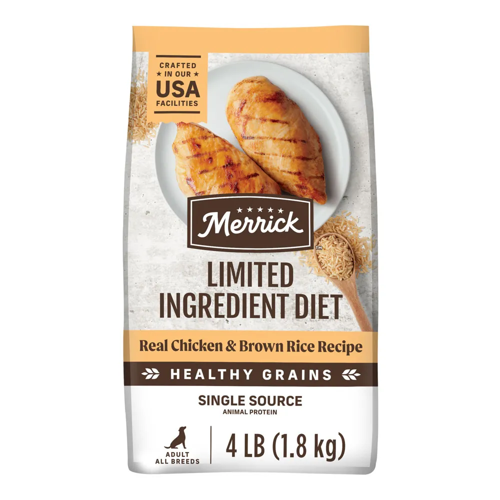 Bag of Merrick Limited Ingredient Diet Real Chicken &amp; Brown Rice Recipe Dry Dog Food