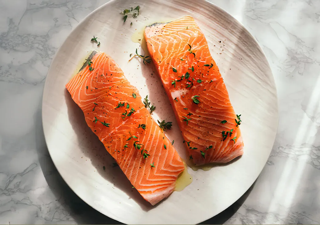 Salmon on a plate