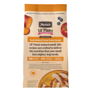 Lil' Plates Grain Free Real Chicken + Sweet Potatoes Recipe - Back of bag