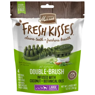 Fresh Kisses Infused With Coconut Oil + Botanical Oils - For Large Dogs (50+ Lbs) Dog Dental Chews
