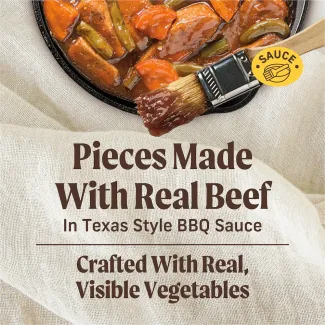 Pieces made with real beef.