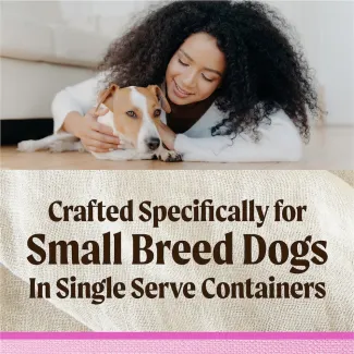Crafted specifically for small breed dogs in single serve containers.