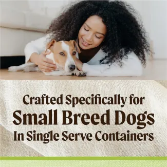 Crafted specifically for small breed dogs in single serve containers.