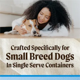 Crafted specifically for small breed dogs in single serve containers.